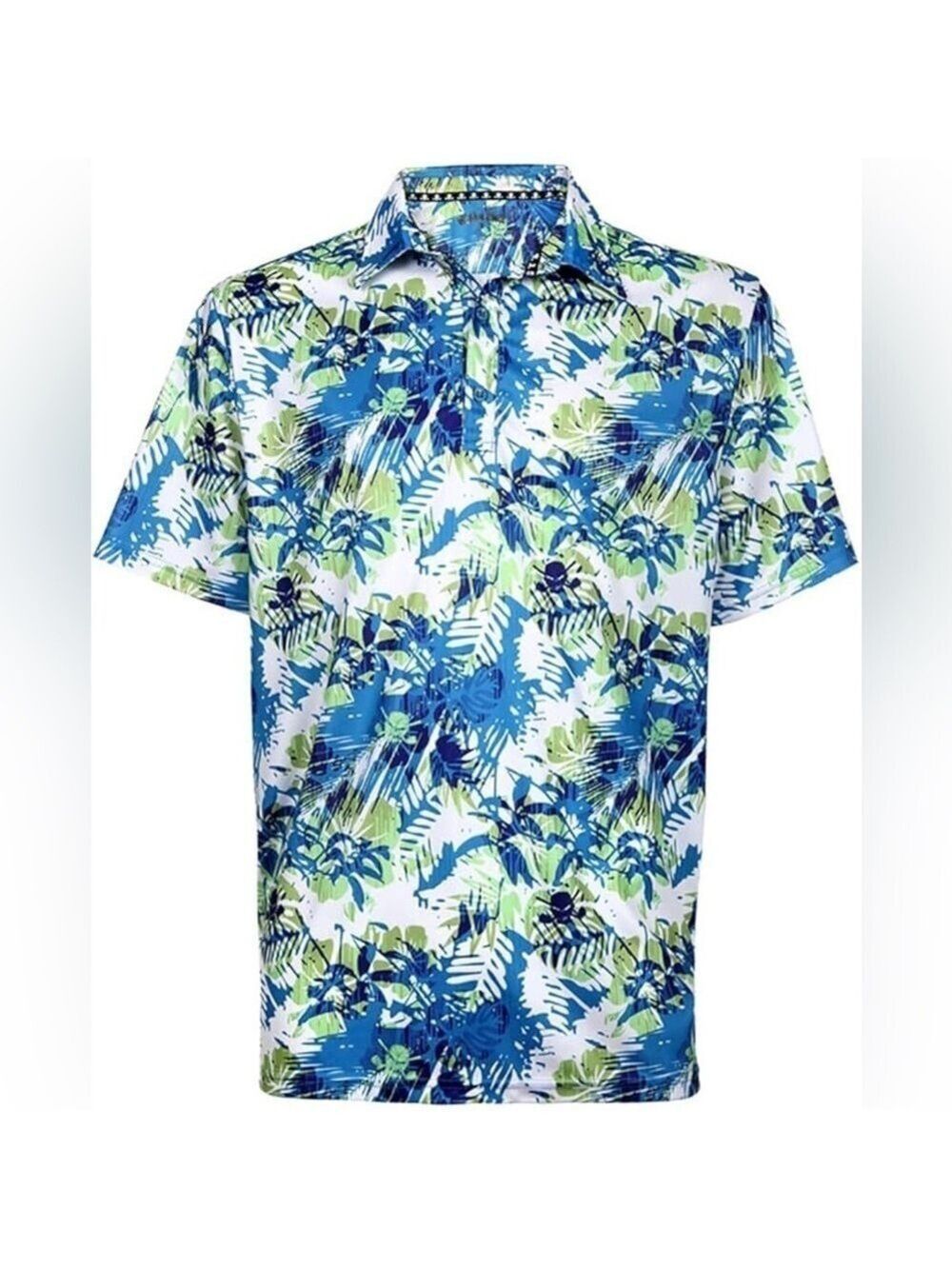 Tattoo Aloha Floral Hawaii Hawaiian Tropical Vacation Cruise Golf Shirt